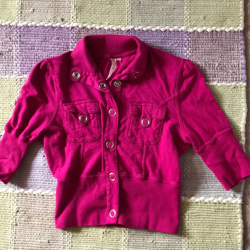 Crop top button up sweater